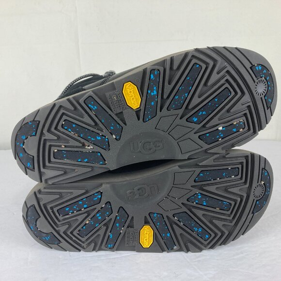 UGG Viki Womens 8.5 Leather Shearling Lace Up Vibram Soles Winter Ankle Boots - Picture 10 of 11